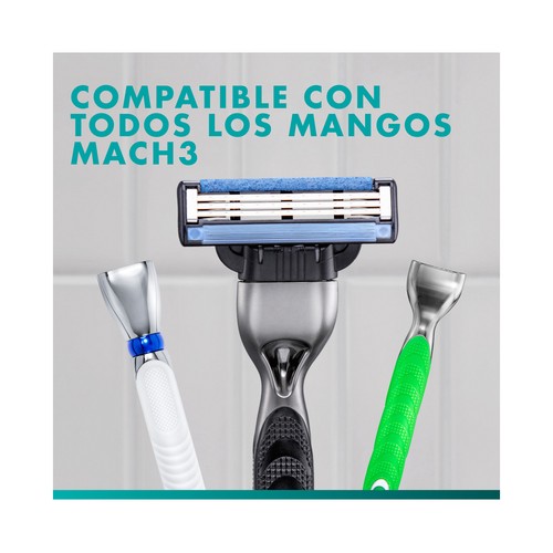 GILLETTE Mach 3 Recambio para maquinillas de afeitar para hombre 8 uds.