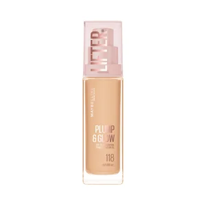 MAYBELLINE Lifter plump & glow tono 118 Base de maquillaje fundente con FPS 15.
