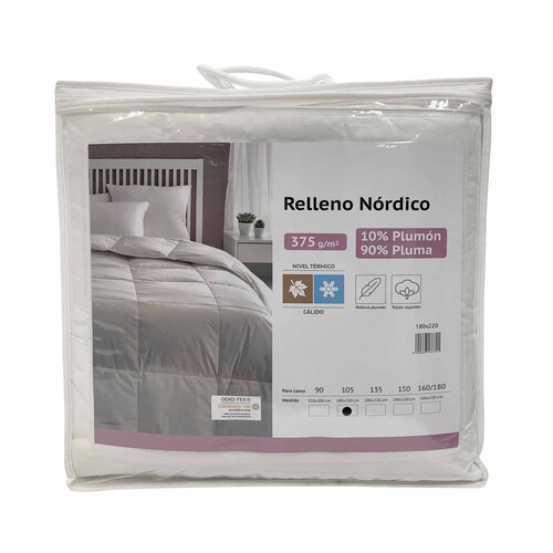 Relleno nórdico de pluma cama 90cm, Alcampo ¡Haz tu