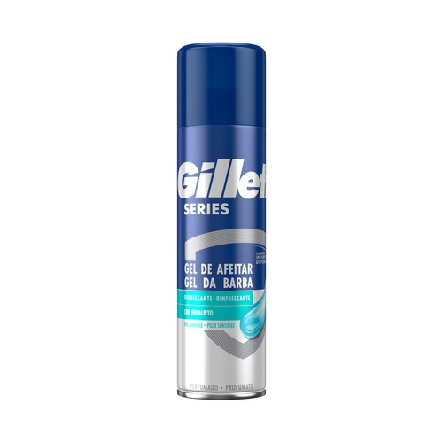 GILLETTE Series Gel de afeitar refrescante con eucalipto, para pieles sensibles 200 ml.