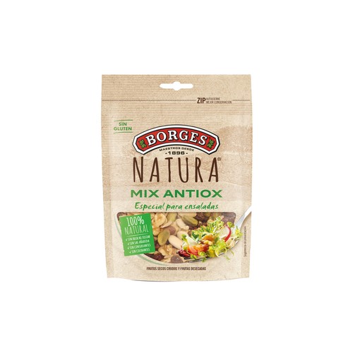BORGES Cocktail de frutos secos crudos y desecados Mix Antiox 130 g.