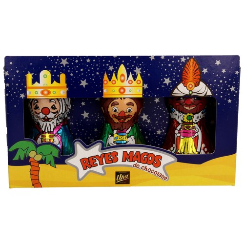 Figuritas de Los 3 Reyes Magos de chocolate (recorta y monta su corona) 120 g.