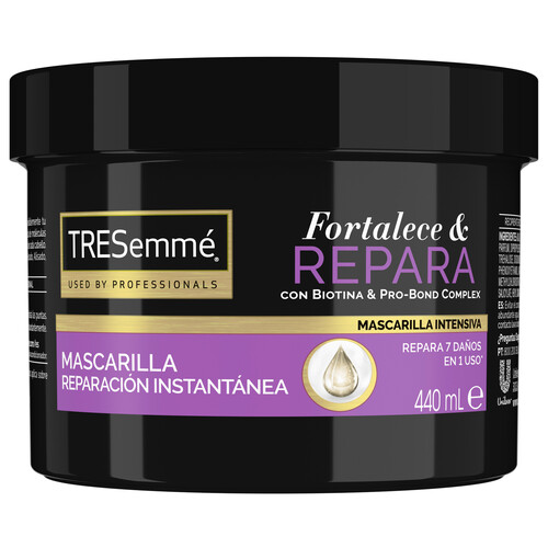 TRESEMMÉ Mascarilla reparación instantánea, para cabellos frágiles y castigados TRESEMMÉ Fortalece & repara 440 ml.
