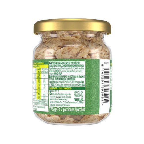 GARDEN GOURMET Preparado vegano a base de proteina de guisante con sabor a atún 175 g.