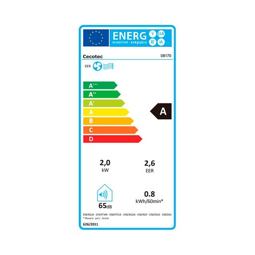 Aire acondicionado portátil CECOTEC ForceClima 7100 Soundless Pinguino, 7000 BTU, 780W, deshumidificación, área 20m2, mando a distancia, con temporizador.