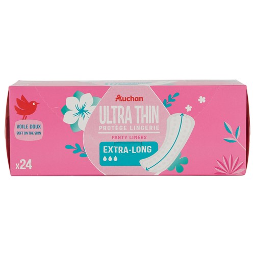 PRODUCTO ALCAMPO Salvaslips finos y extra largos, con forma anatómica 24 uds.