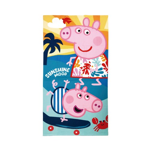 Toalla de playa infantil 70x140cm 240grs microfibra. PEPPA PIG