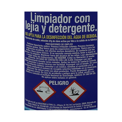 PRODUCTO ALCAMPO Deterlejía azul  2 l.