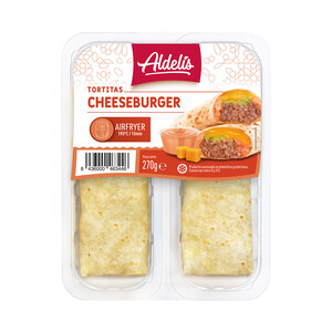 Imagen de ALDELÍS Tortillas rellenas de burger meat de vacuno y queso 270 g.