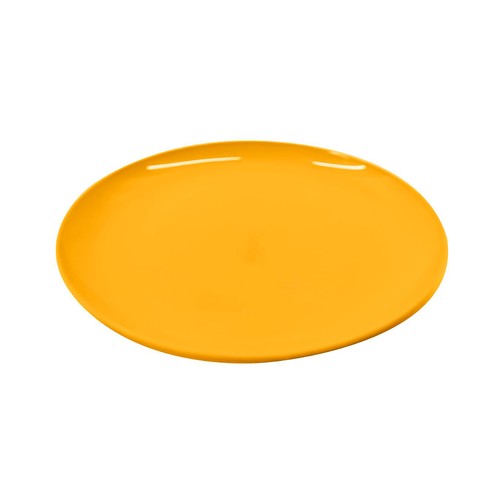 Plato postre reutilizable 21cm, color amarillo, ACTUEL