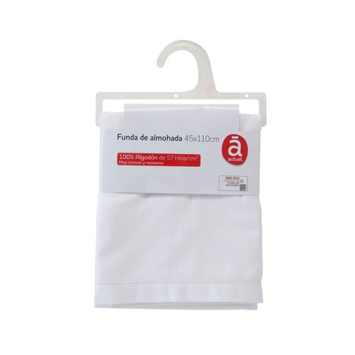Funda de almohada de 110x45cm, 100% algodón 57 hilos, ACTUEL.