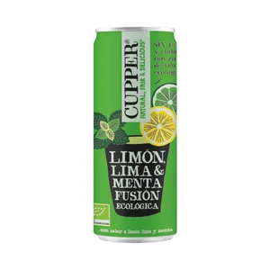 CUPPER Fusión Bebida ecológica con sabor a limón, lima y menta lata 25 cl.