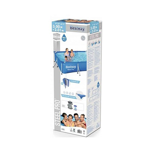 Piscina tubular con estructura metálica BESTWAY 3,00x2,01x66 cm., y depuradora 1.249 litros/hora