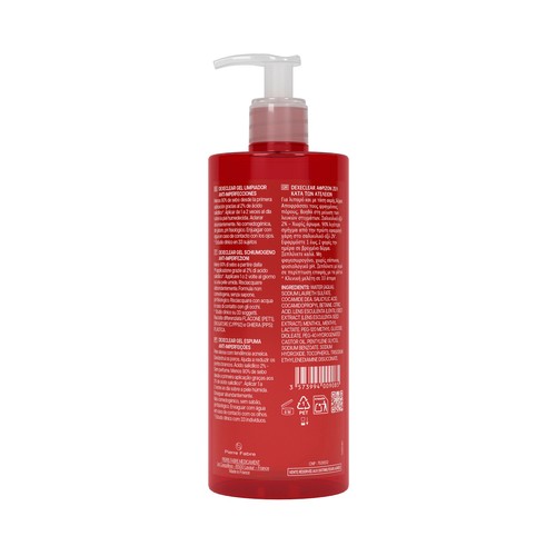 DEXERYL Dexeclear Gel limpiador facial anti-imperfecciones para pieles grasas con tendencia acnéica 400 ml.