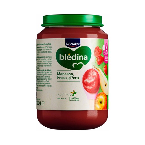 BLÉDINA de Danone Tarrito de fruta (manzana, pera y fresa), a partir de 6 meses 200 g.