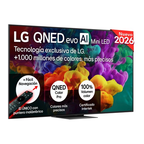 Televisión 190,5 cm (75") QNED MINILED LG 75QNED87B6A, 4K, Dolby vision, WebOS, Bluetooth 5.3, 2USB, 4HDMI, 120Hz