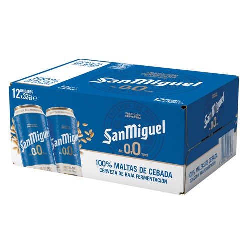 Cerveza sin alcohol SAN MIGUEL pack de 12 uds x 33 cl.