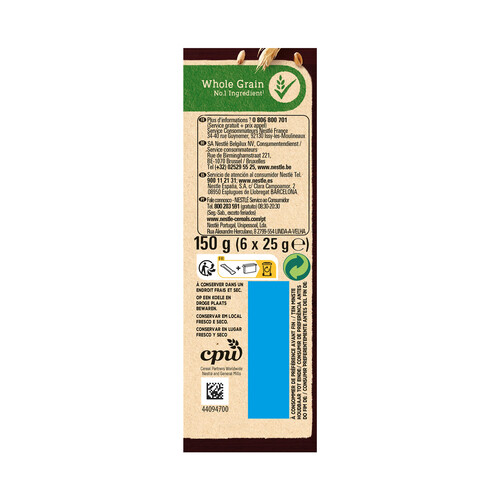 NESTLÉ Barritas de cereales con crema de caramelo y chocolate con leche NESTLÉ LION caja 6 uds. 150 g.