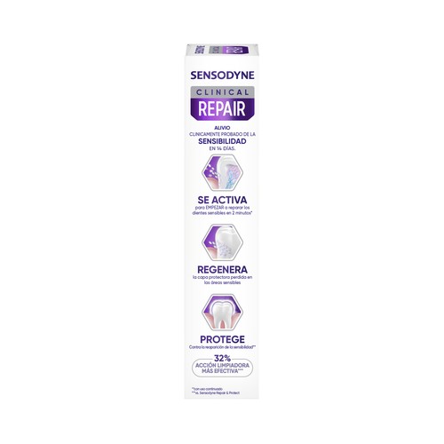 SENSODYNE Clinical repair Pasta de dientes limpieza profunda, para dientes sensibles 75 ml.