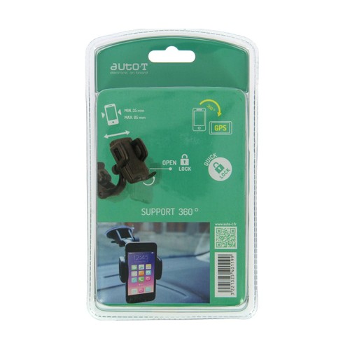 Soporte de smartphone universal para coche AUTO-T, fijación salpicadero y ventosa. (teléfono no incluido)