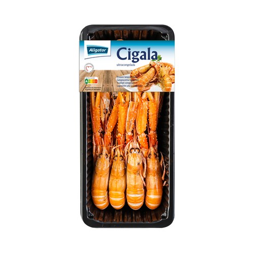ALIGATOR  Cigalas 9/14 enteras, crudas y ultracongeladas 400 g.