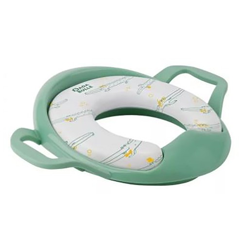 Reductor WC para bebes, acolchado con asas, color verde, BADABULLE.