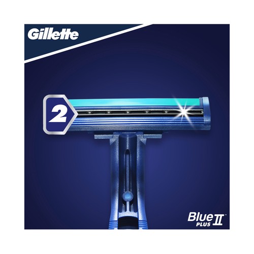 GILLETTE Blue II plus Maquinillas de afeitar desechables con cabezal de doble hoja 14 uds.