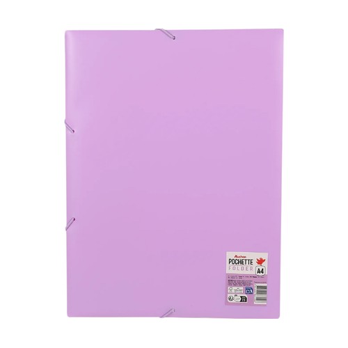 Carpeta con gomas, tamaño A4, 3 solapas, morado, ALCAMPO.