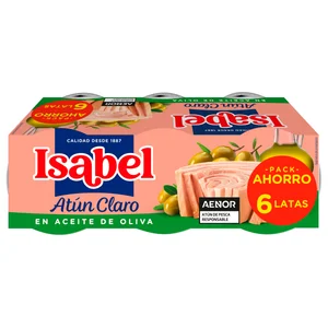 ISABEL Atún claro en aceite de oliva pack 6 uds. x 52 g.