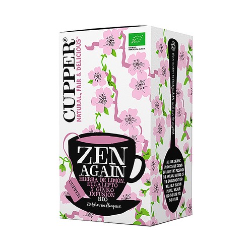 Infusión hierba de limón, eucalipto y ginko ecológica CUPPER FEEL ZEN 20 uds. 35 g.
