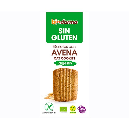 BIODARMA Galletas de avena sin gluten 125 gr.