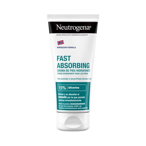 NEUTRÓGENA Crema fórmula noruega de pies, hidratante de textura ligera y rápida absorción, para pies normales a secos 100 ml.