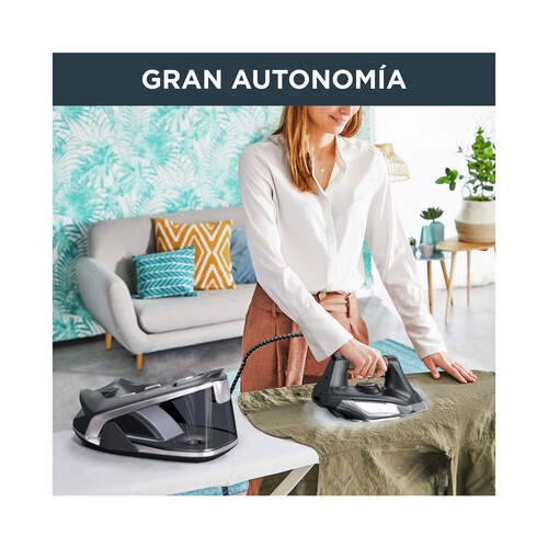 Centro de planchado ROWENTA Easy Steam VR7361F0, suela Airglide Inox, autonomía ilimitada, 5,9 bares de presión.