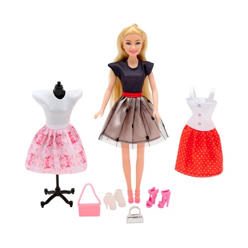 Muñeca Style Story Con 2 Outfits & Maniquí y accesorios, 7 piezas, modelos surtidos +3 Años ONE, TWO FUN