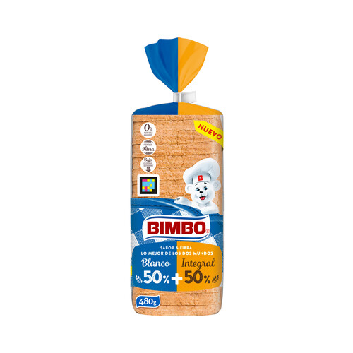 Pan de molde BIMBO integral con corteza y fibra 480 g.