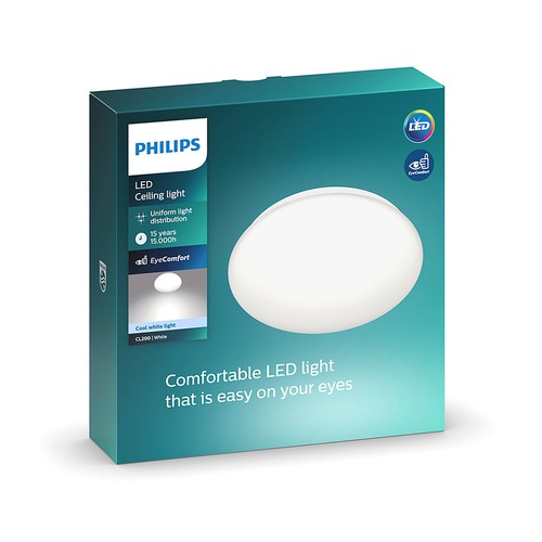 Plafón led 10W, 4000K, 850 lumen, luz blanca, PHILIPS.