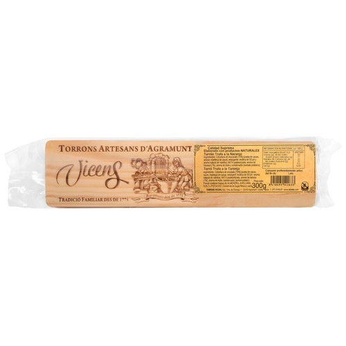 VICENS Turrón de trufa naranja artesano 300 g.