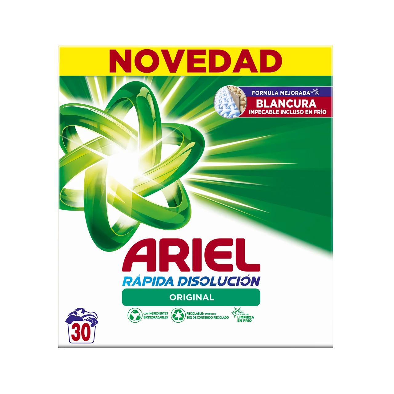 ARIEL Detergente en polvo 30 DS.