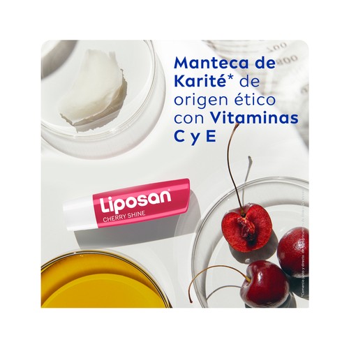 LIPOSAN Cherry shine Protector (bálsamo) labial hidratante con aroma a cereza.