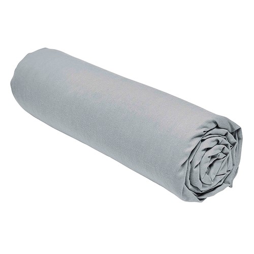 Sábana bajera ajustable de franela para cama de 90cm, 100% Algodón. Color gris.