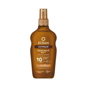 ECRAN Sunnique broncea + Aceite solar seco con FPS 10 (bajo) 200 ml.