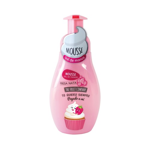 THE FRUIT COMPANY Jabón de manos con textura mousse y fragancia a fresa y nata 250 ml.
