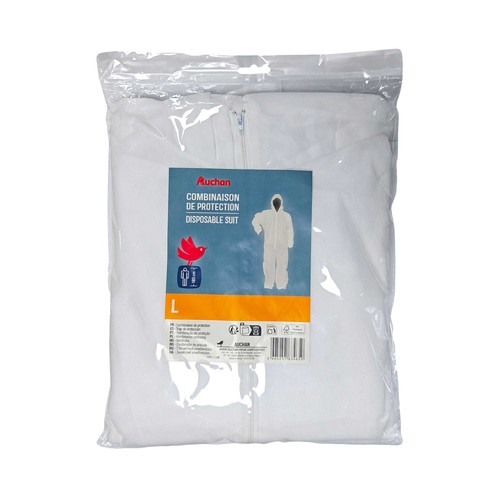 Traje de protección desechable Talla L 180cm, AUCHAN