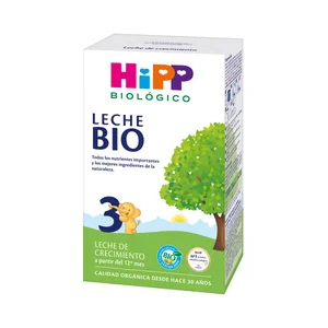 HIPP Biológico Leche (3) de crecimiento ecológica con Omega-3 (ALA) y calcio, a partir de 12 meses 500 g.