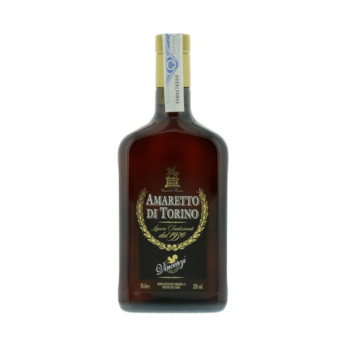 VICENZI Licor amaretto (licor dulce con aroma a almendras) di Torino VICENZI botella de 70 cl.
