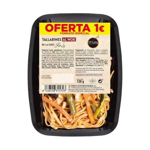 TA-TUNG Tallarines al wok listos para calentar y comer 120 g.