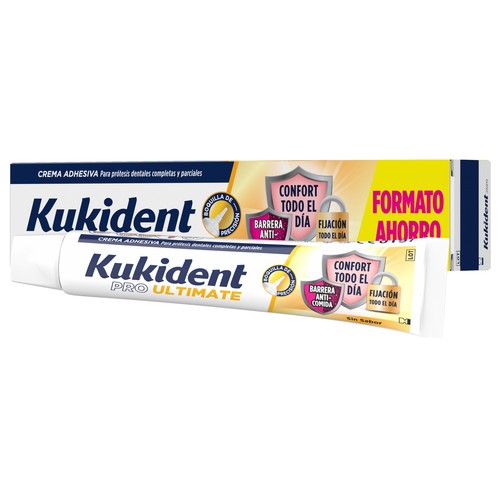 KUKIDENT Pro ultimate Crema adhesiva para prótesis dental completas y parciales, sin sabor 57 g.