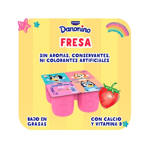 DANONINO Petit suisse maxi, sabor a fresa DANONINO de Danone 4 x 100 g.