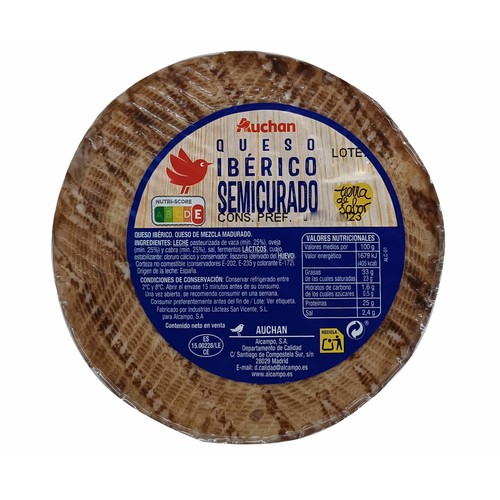AUCHAN Queso mezcla semicurado,  mini Producto Alcampo.