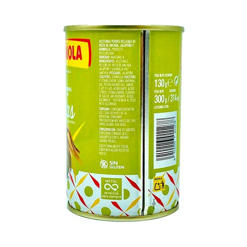LA ESPAÑOLA Aceitunas rellenas de gildas 130 g.